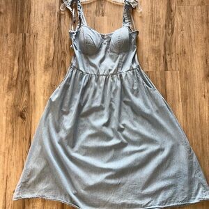 LC Lauren Conrad Light Blue Midi Dress
